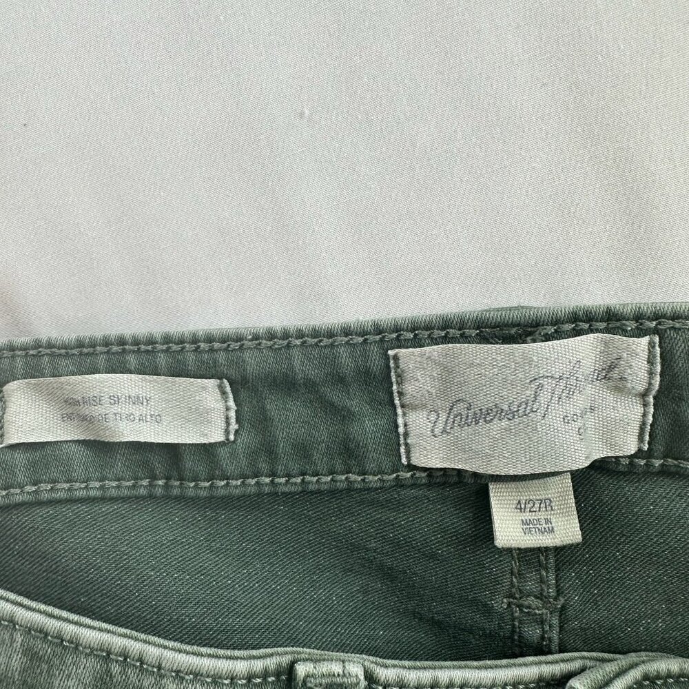 Universal Thread Jeans Womens 4/27R High Rise Skinny Stretch Denim Washed Green - Picture 10 of 12